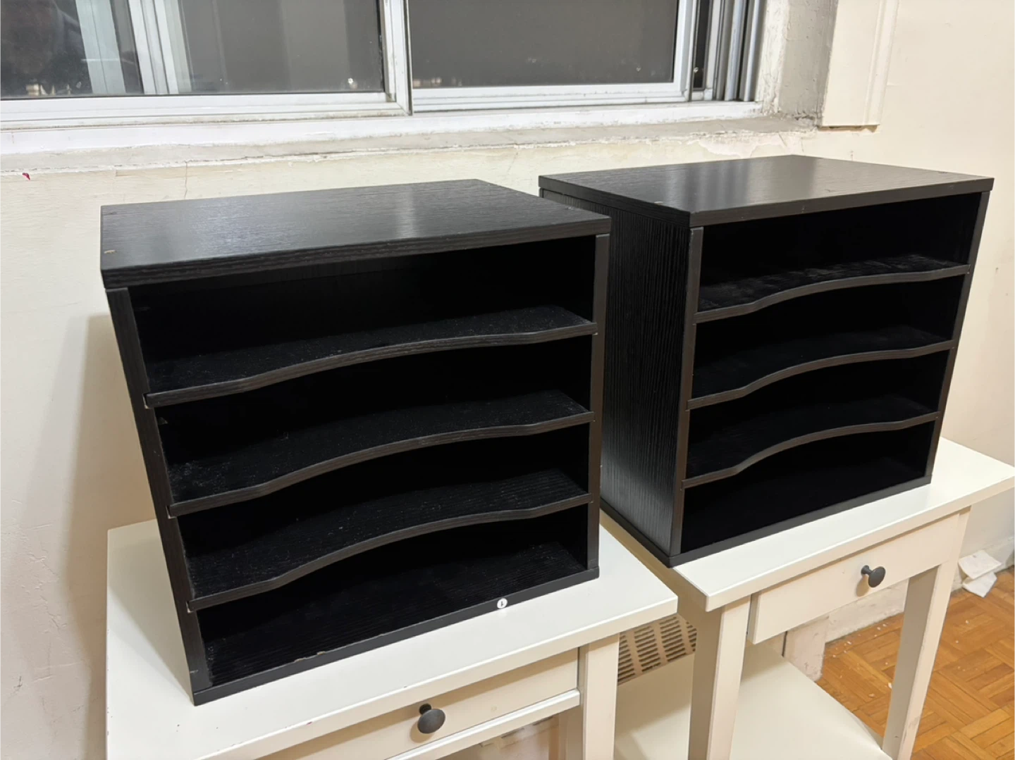 Black Wooden File Organizer - Set of 2