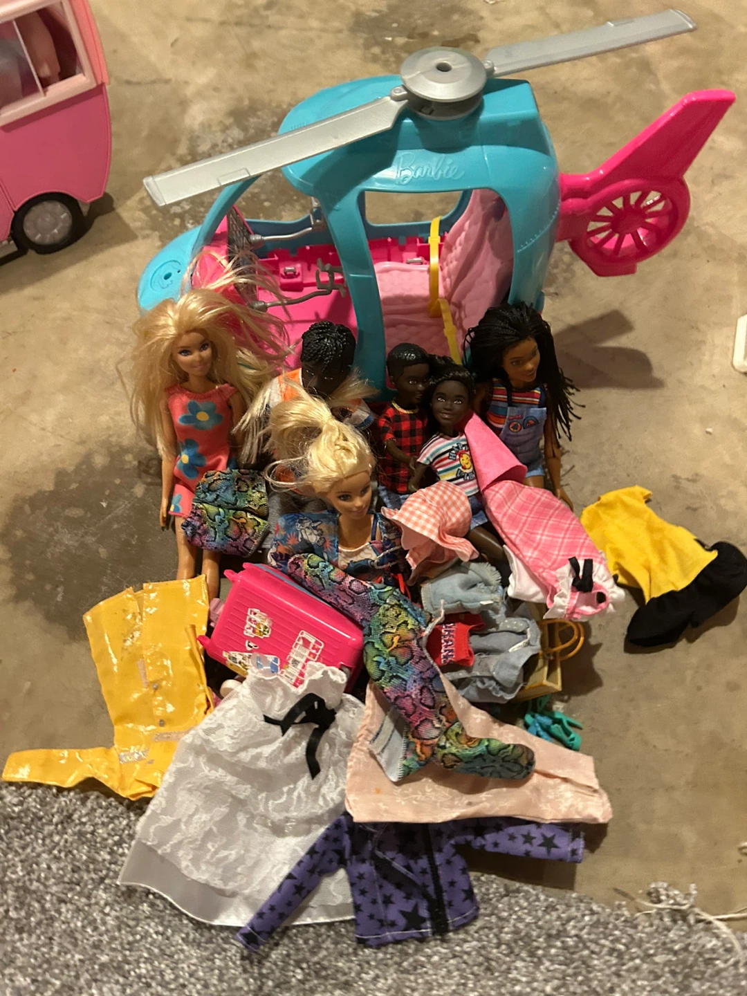Barbie Helicopter & Doll Lot