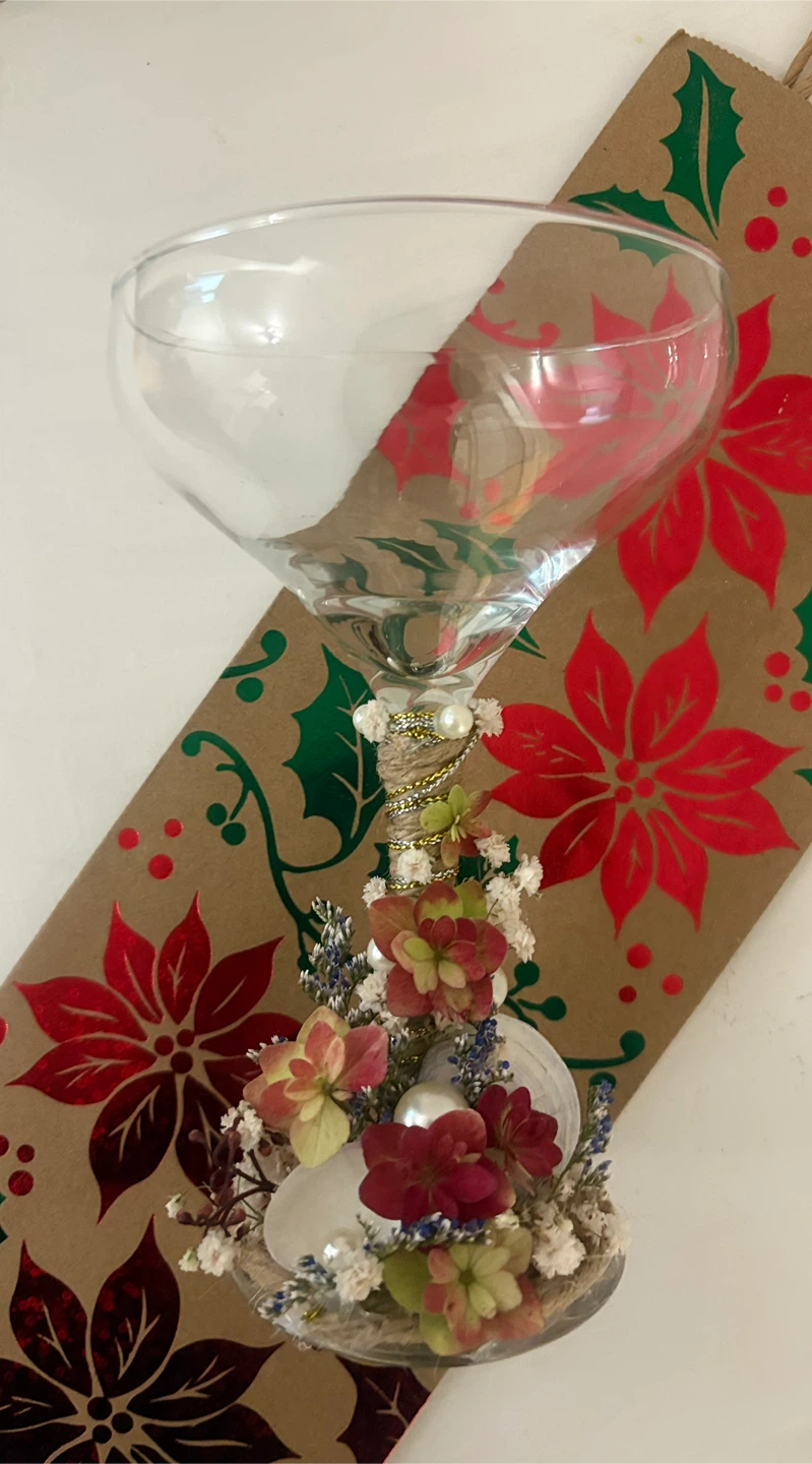 Decorated Champagne Coupe Glass