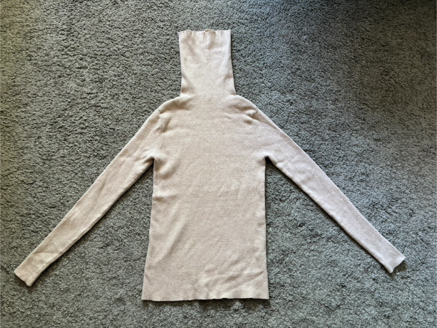 Beige Turtleneck Sweater - 0
