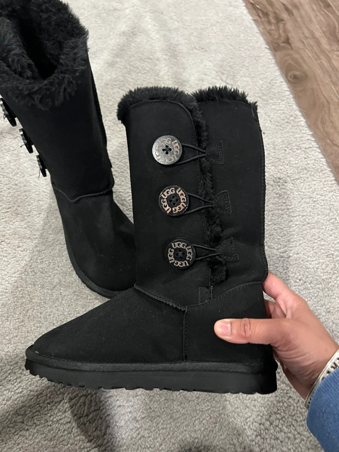 UGG Australia Classic Tall 1873 Black Boots - Size W6 - photo 4