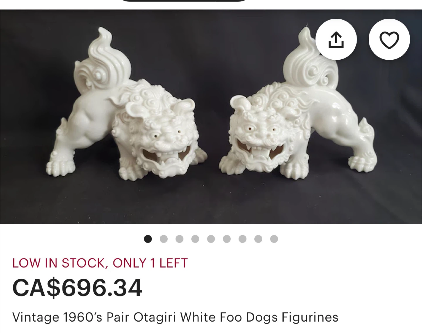 Vintage Otagiri White Foo Dogs Figurines - photo 3