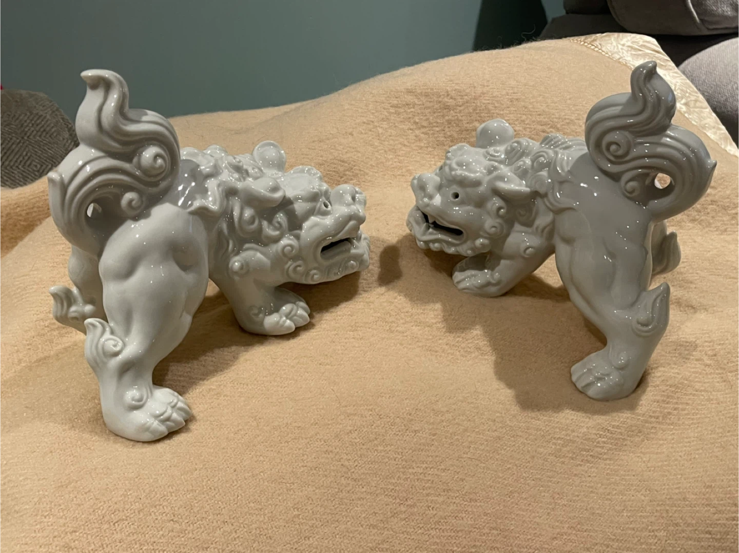 Vintage Otagiri White Foo Dogs Figurines