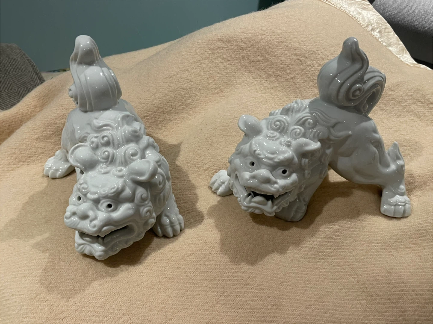 Vintage Otagiri White Foo Dogs Figurines - photo 2