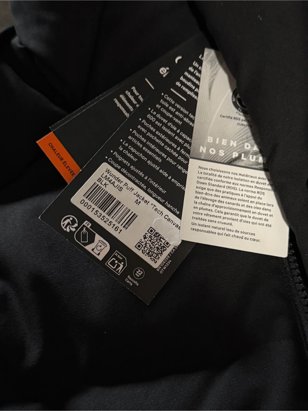 BRAND NEW - Lululemon Wunder Puff Jacket - Black, Size M - photo 4