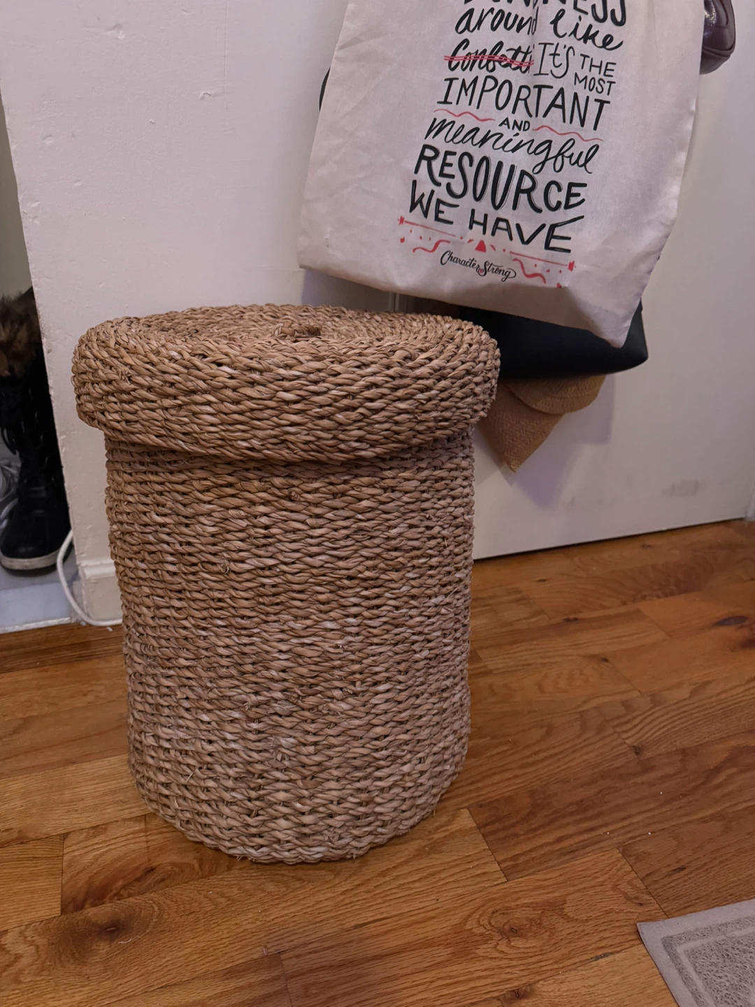 Woven Basket with Lid