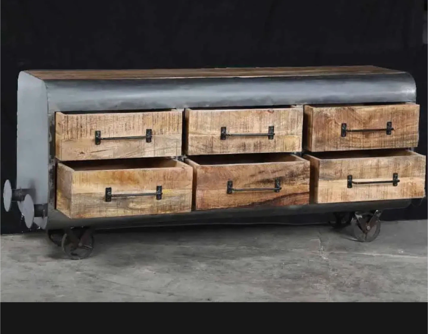 Grand Decor Locomotive Style Wooden & Metal TV stand - photo 2