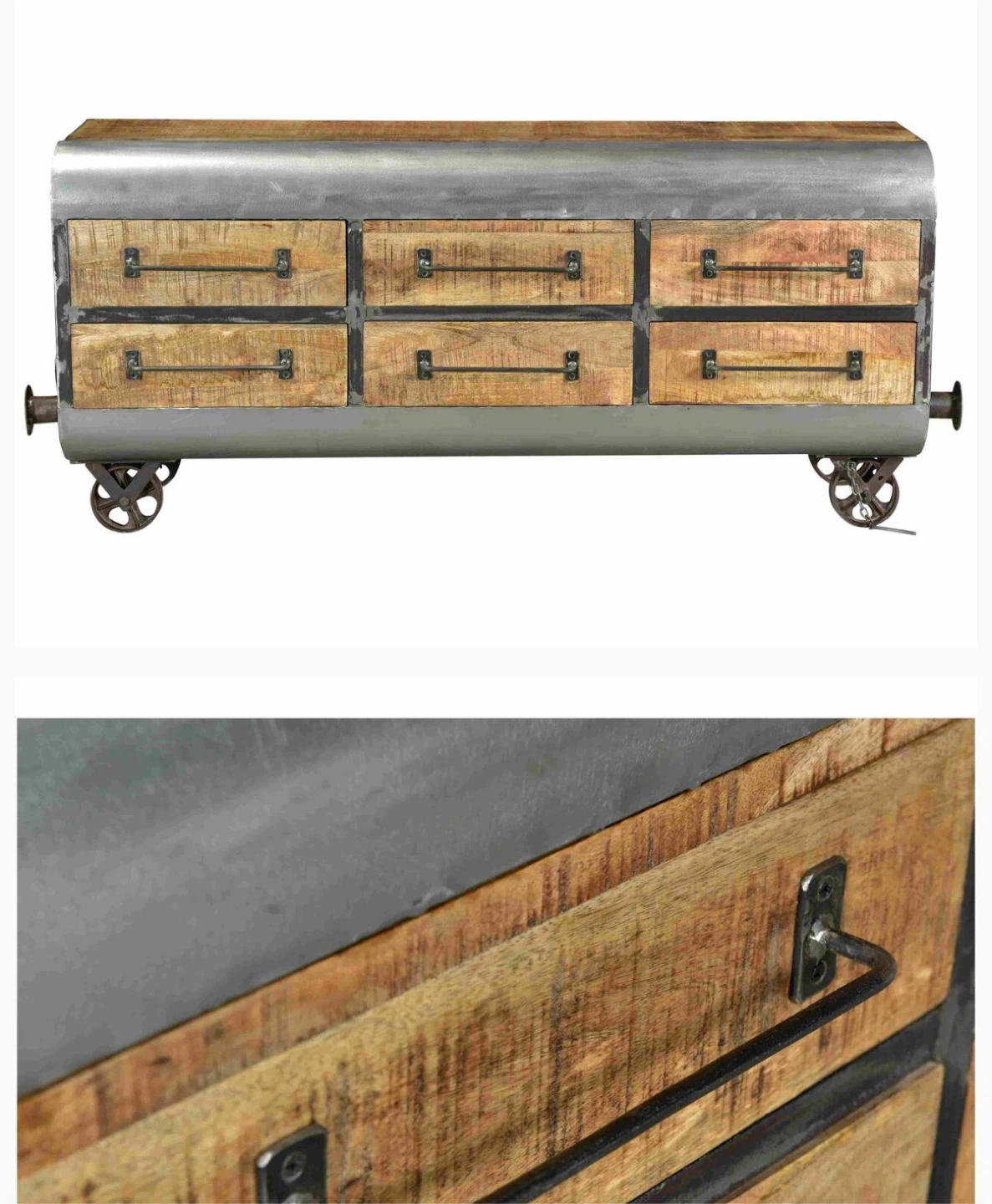 Grand Decor Locomotive Style Wooden & Metal TV stand - photo 3