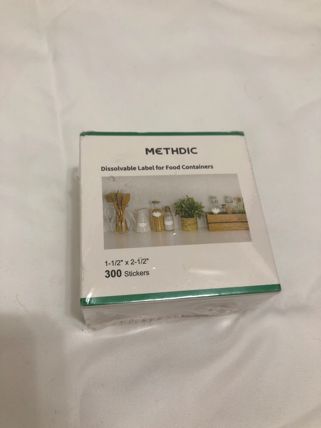 New -Methdic Dissolvable Food Container Labels - 300 Stickers