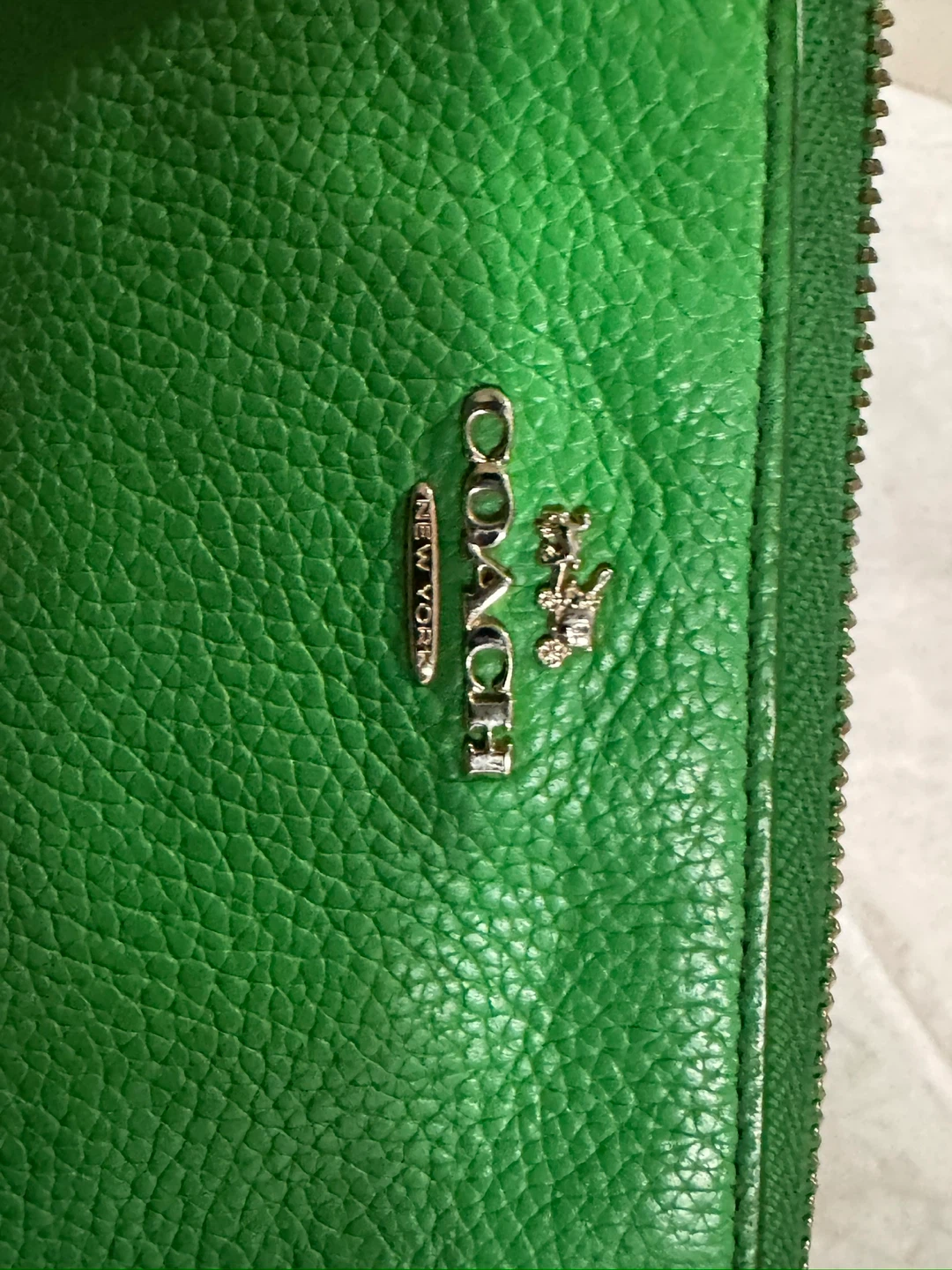 Coach Green Leather Wristlet Wallet