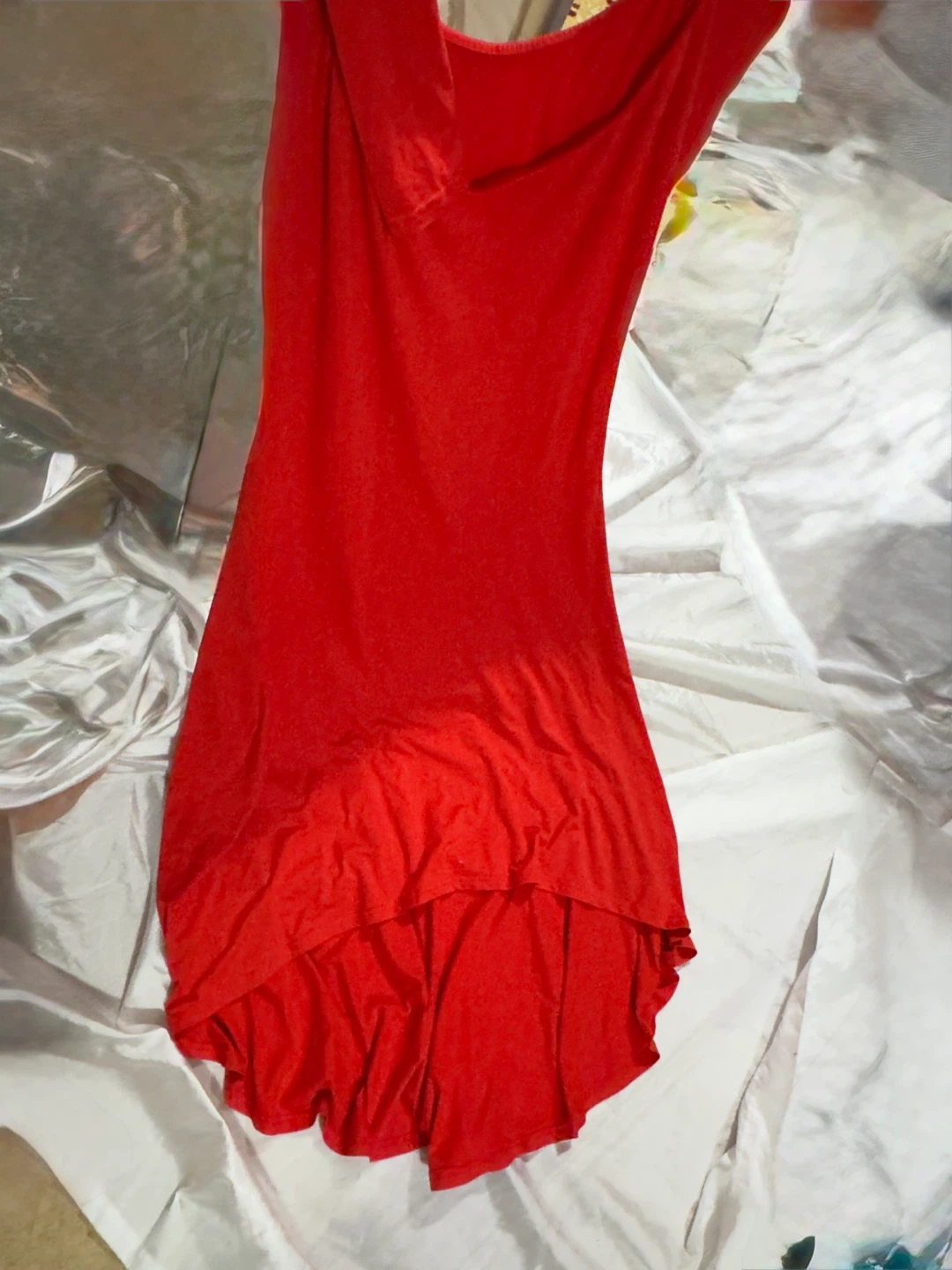 Red Long Sleeve Cutout Dress - photo 3