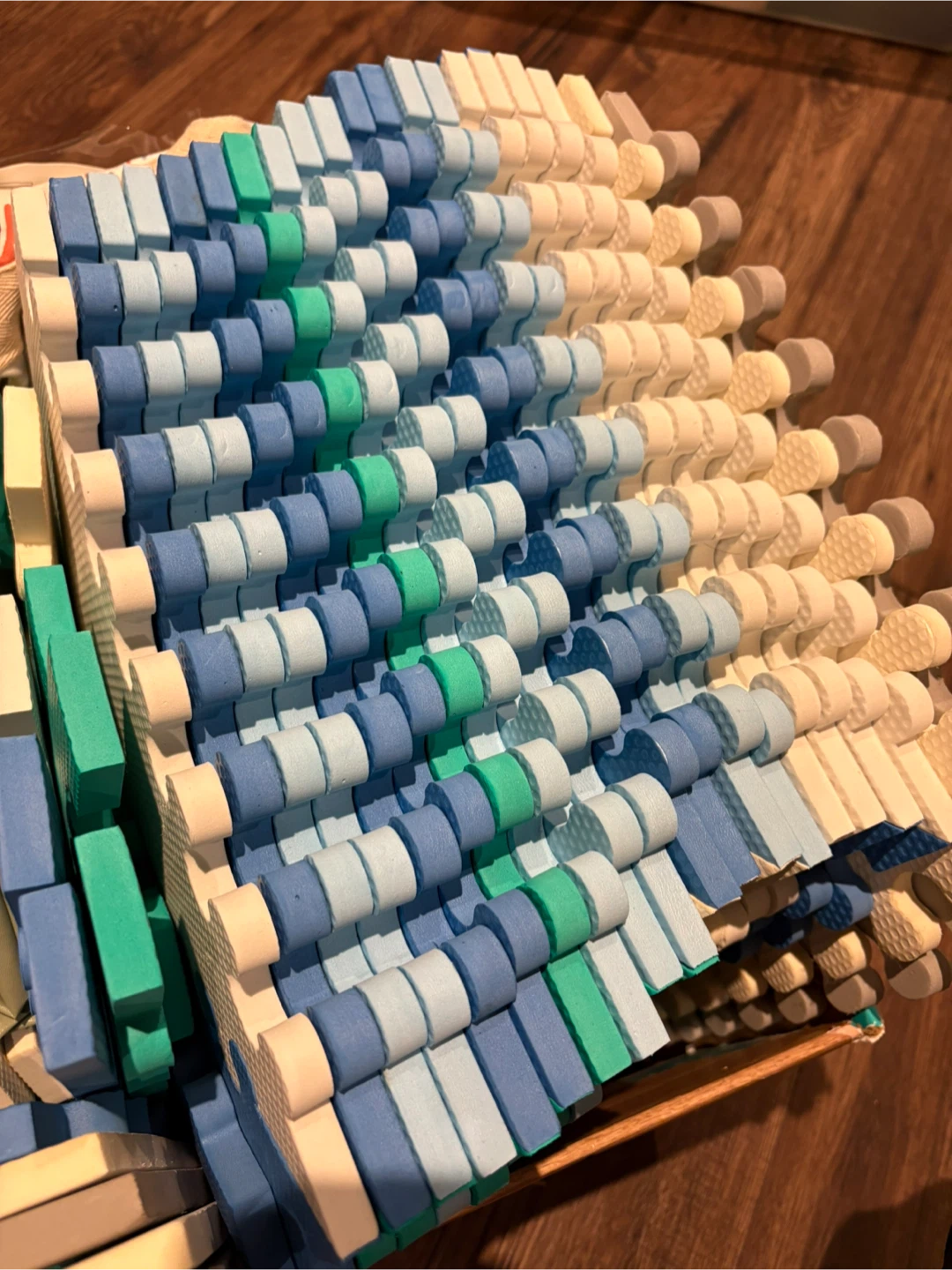 Kids Foam Play Mat - Blue, Green & White - photo 2