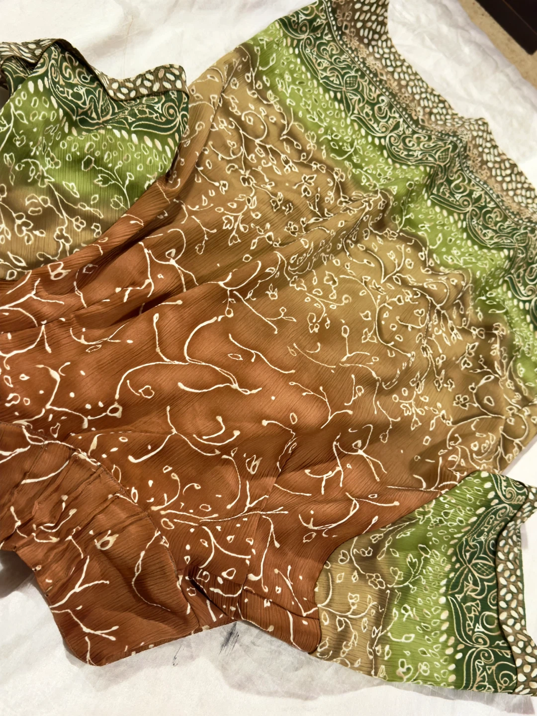 Brown & Green Patterned Blouse - photo 2