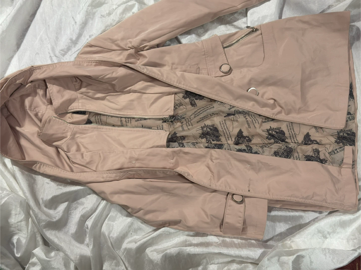 Hooded Trench Coat - Light Pink - photo 2
