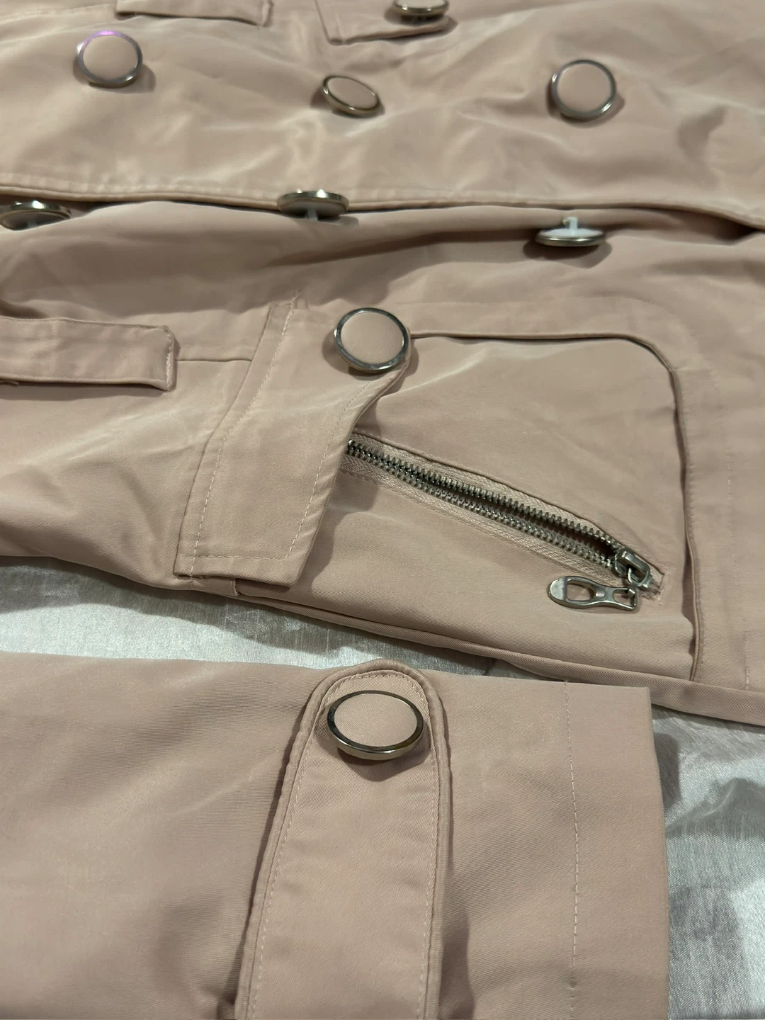 Hooded Trench Coat - Light Pink - photo 3