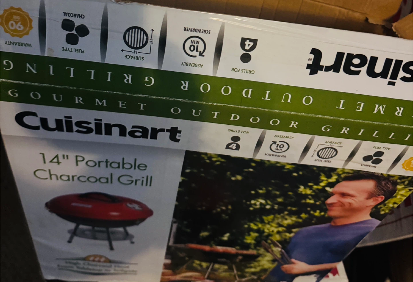 Cuisinart 14" Portable Charcoal Grill - New - photo 3