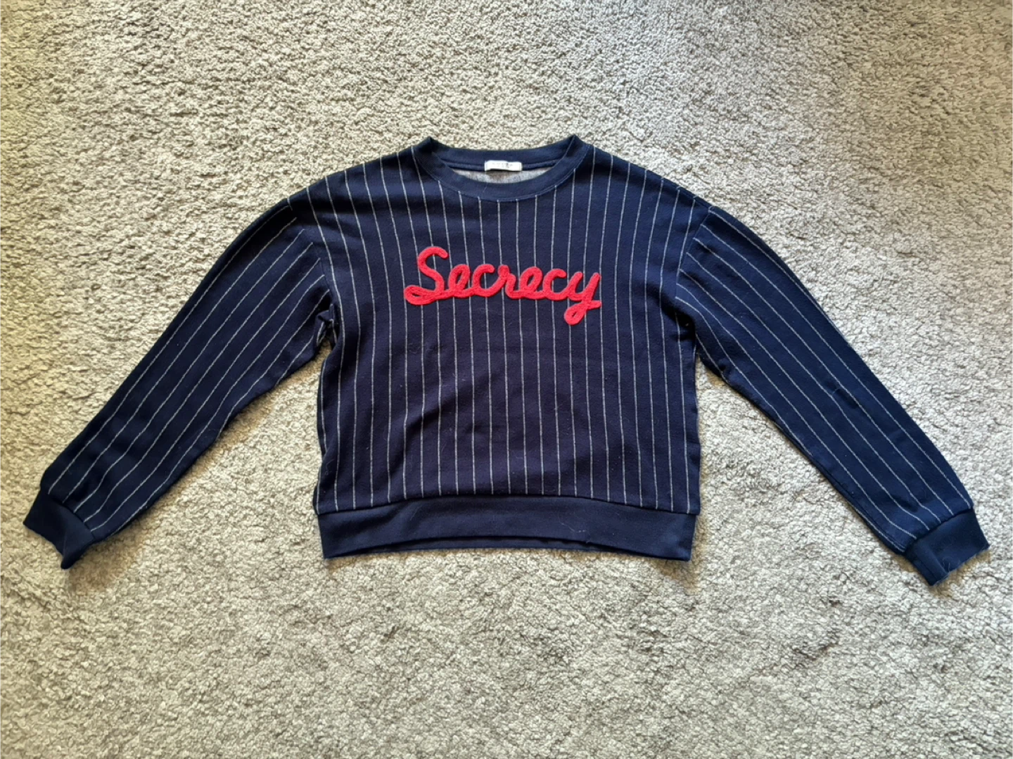 Secrecy Pinstripe Crewneck Sweater ONE SIZE