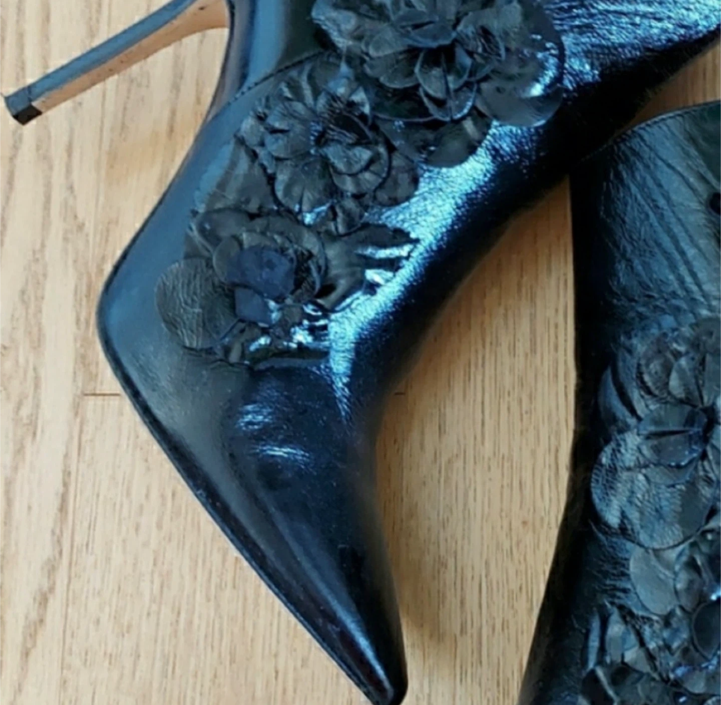 Zara Black Floral Ankle Boots - photo 3