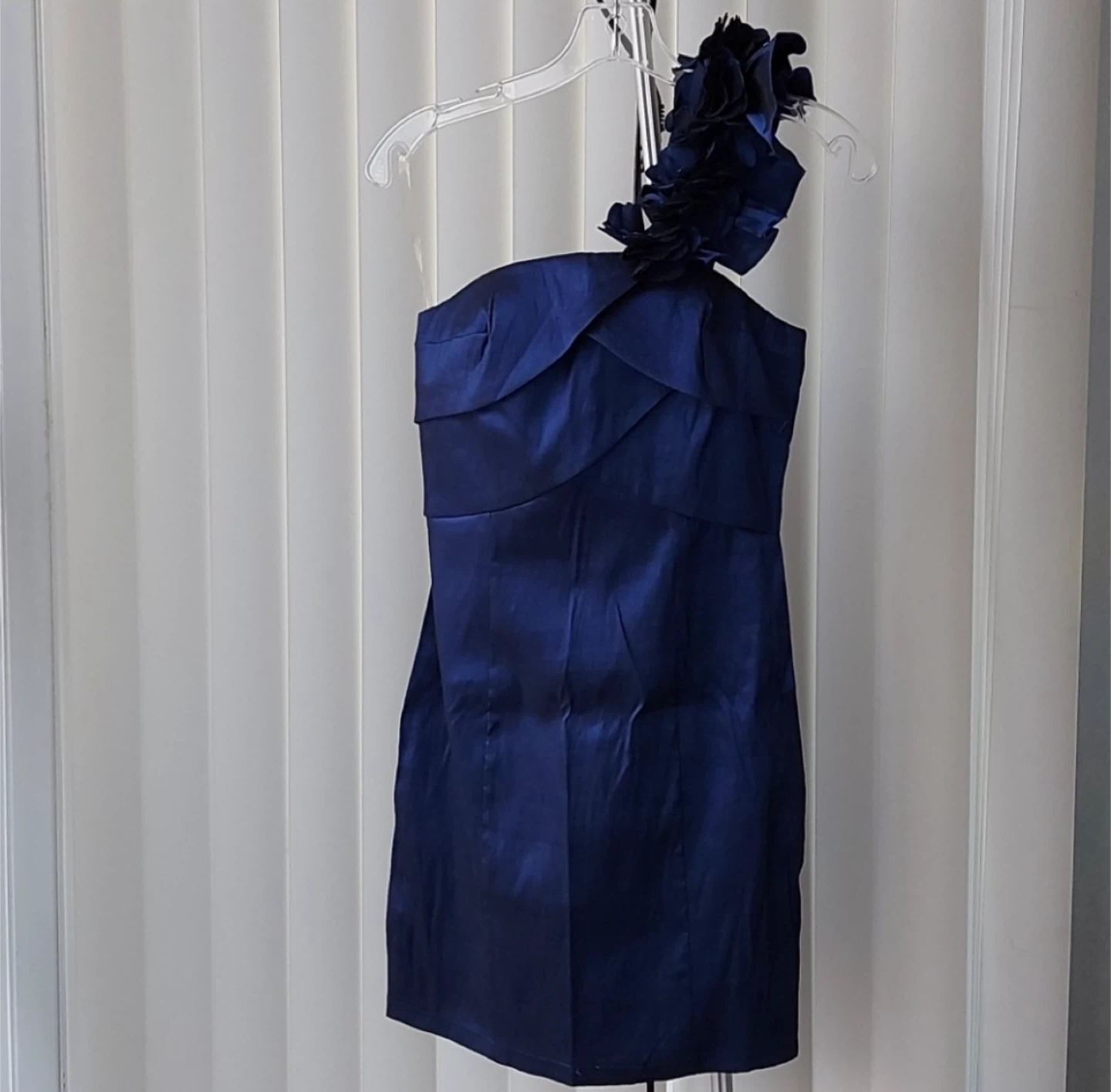 Navy Blue One-Shoulder Dress