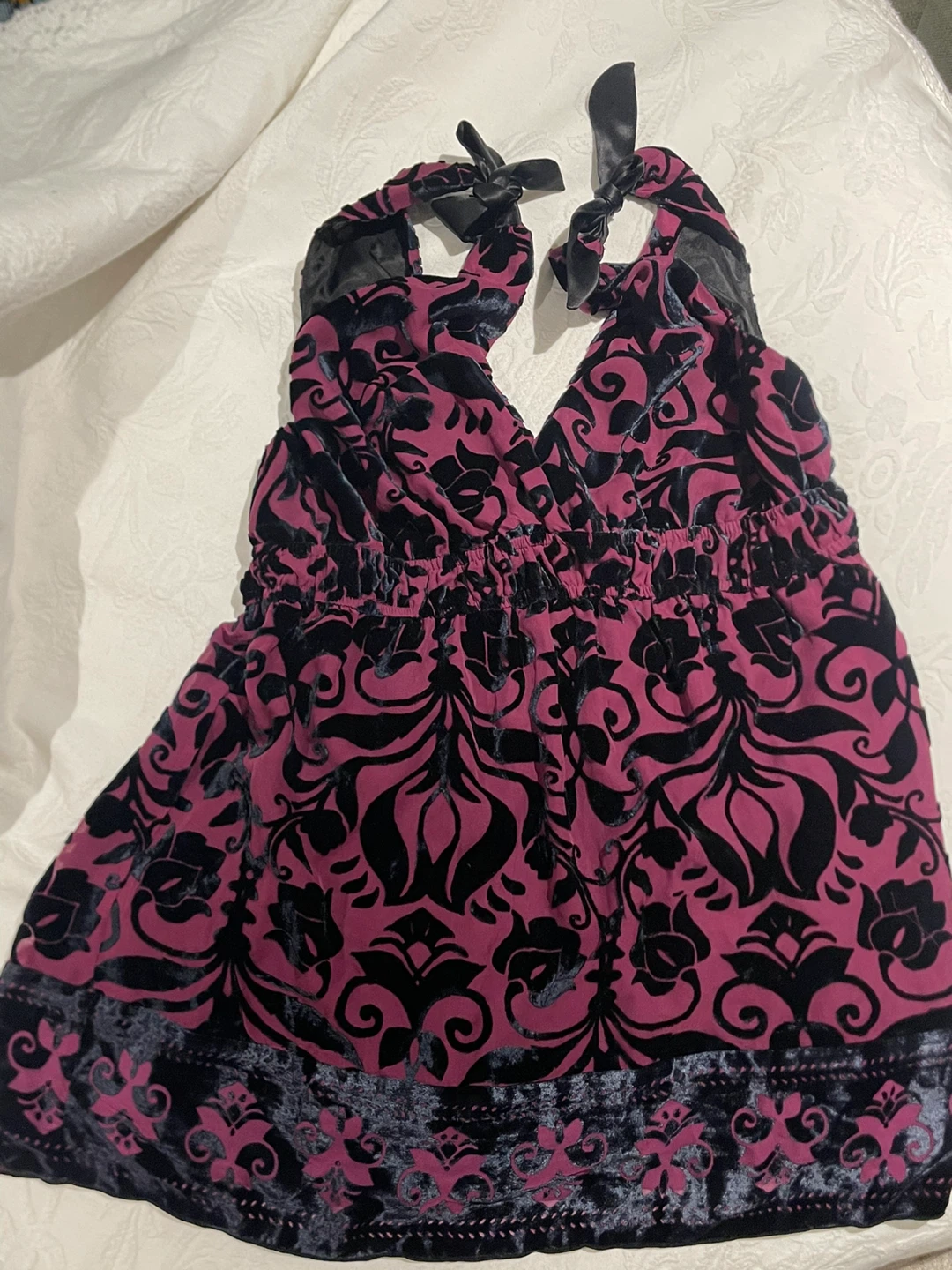 Hale Bob Velvet Halter Top - Size M