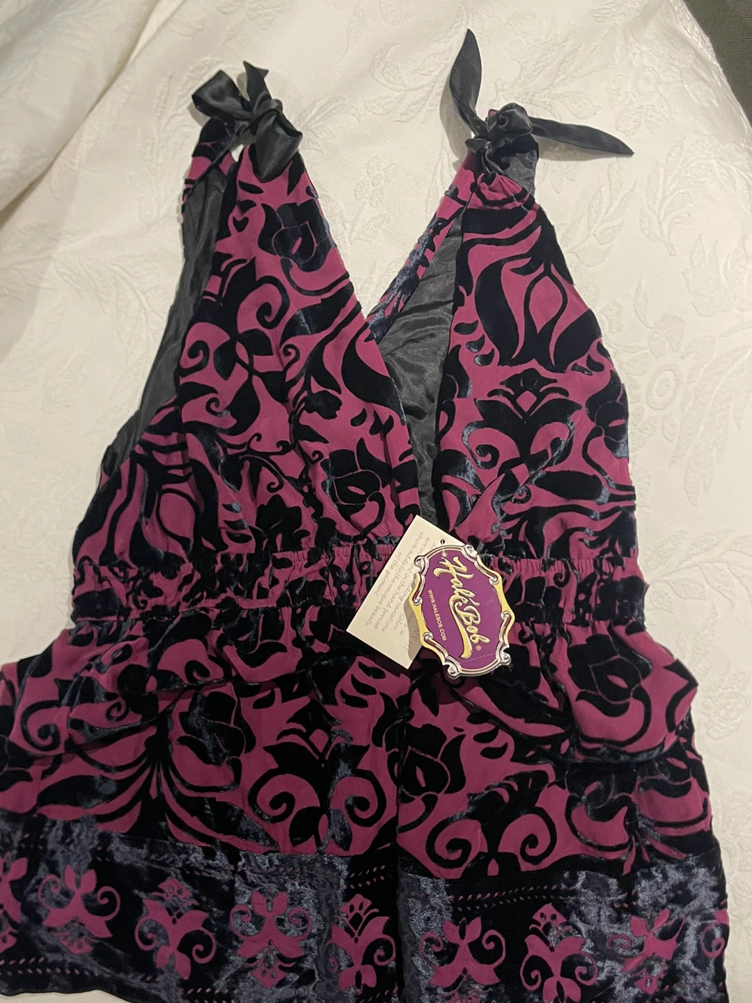 Hale Bob Velvet Halter Top - Size M - photo 2