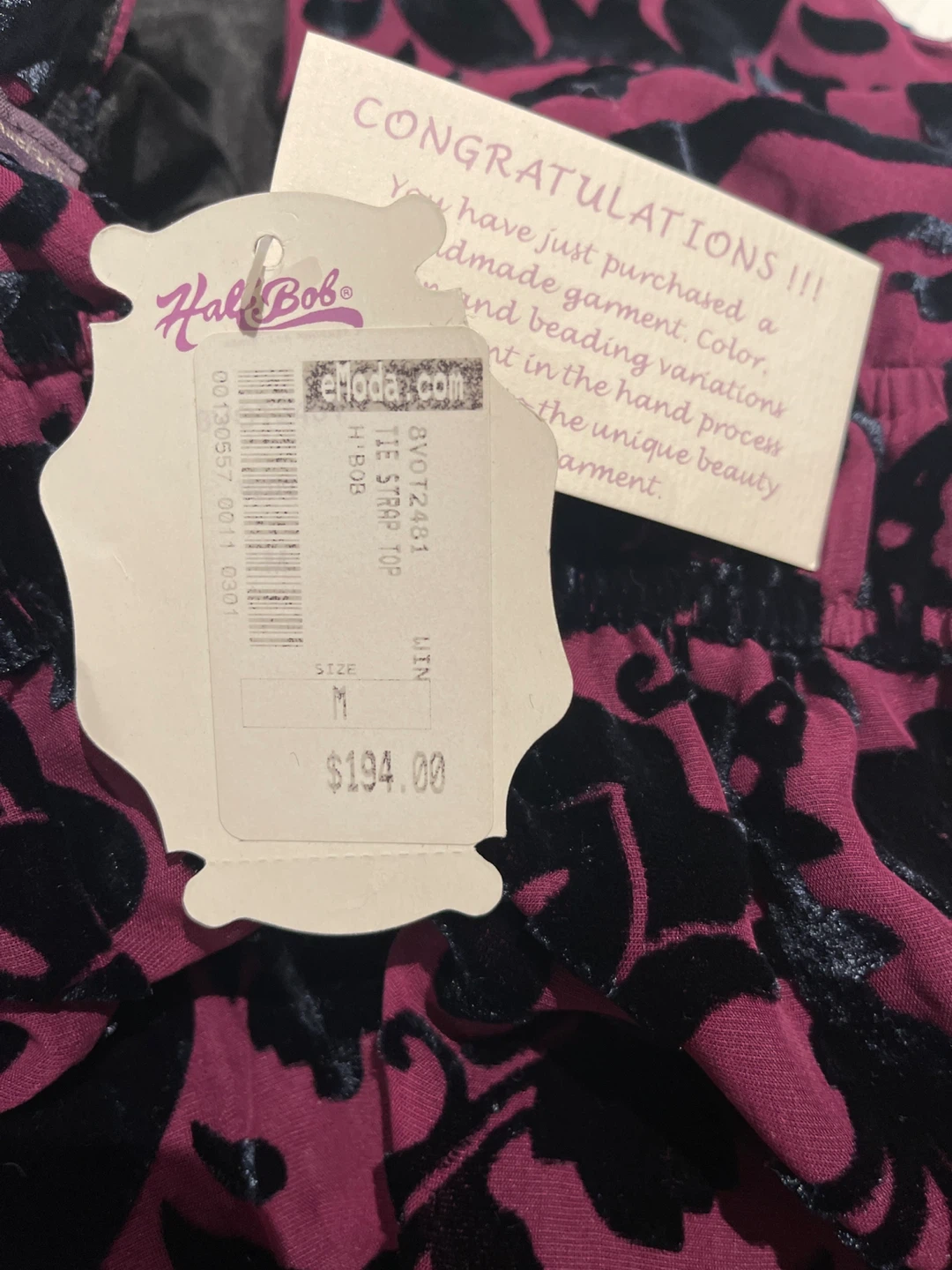 Hale Bob Velvet Halter Top - Size M - photo 4