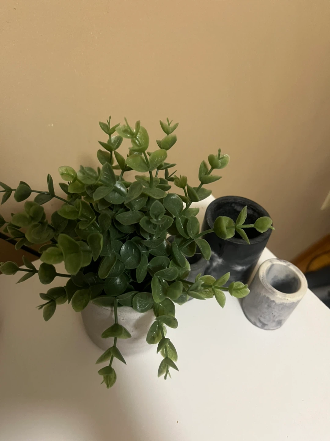 Artificial Potted Plant & Candle Holders - photo 2