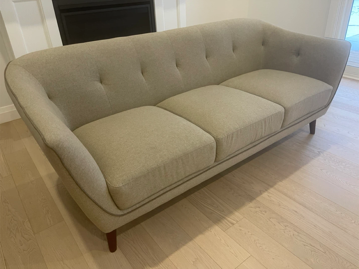 [Last Chance] Modern Beige 3-Seater Sofa – Leon’s, Like New - photo 2