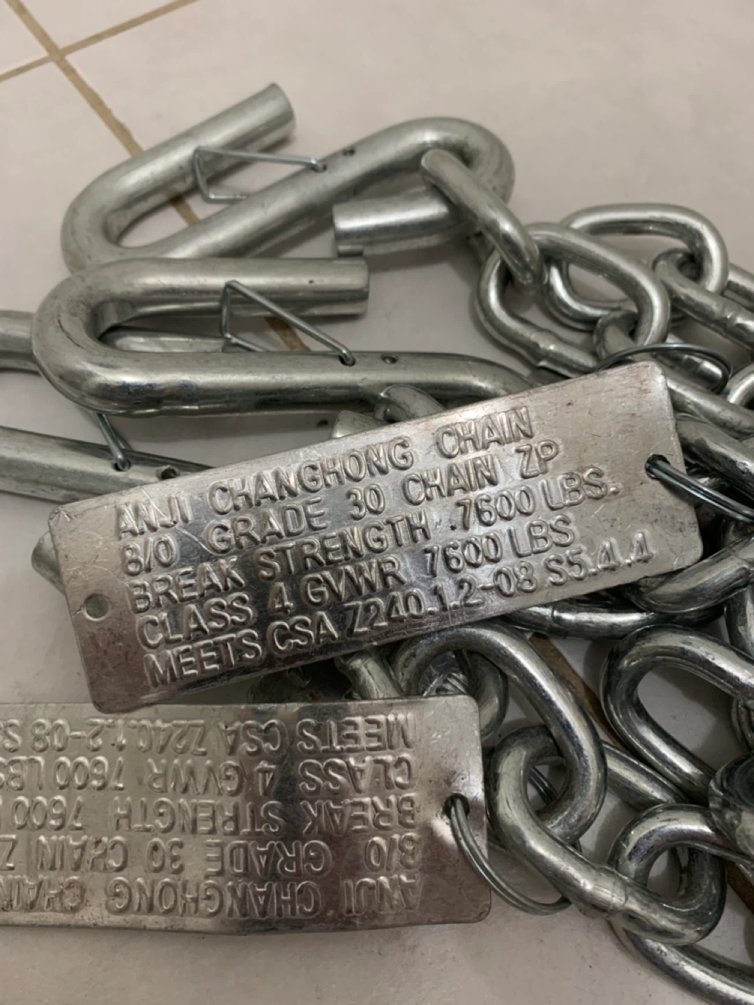 Heavy Duty Steel Safety Chains w/ Hooks – CSA Rated - photo 2