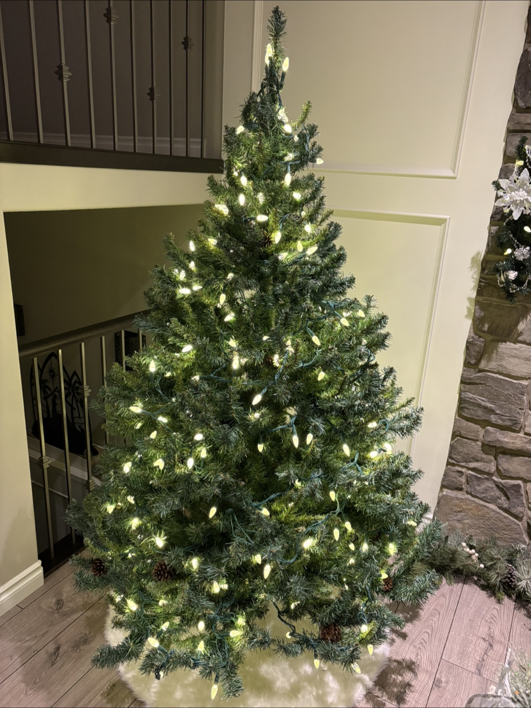 Artificial Christmas Tree AND Fireplace Garland