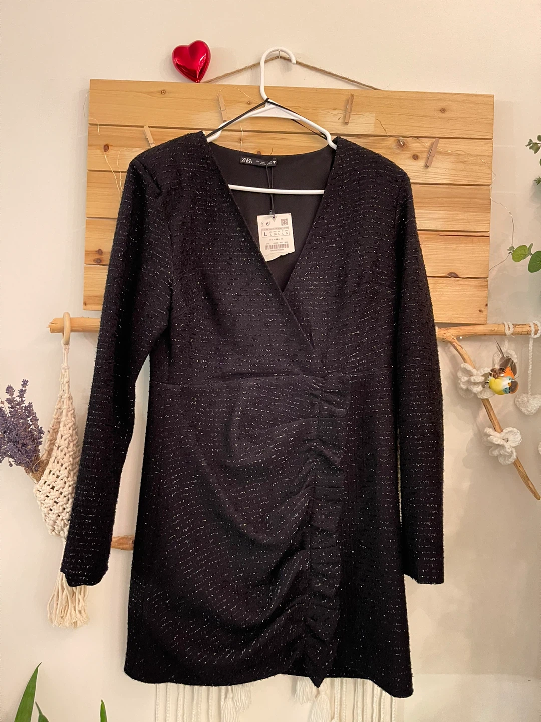 Zara Black Sparkle Dress - Size L