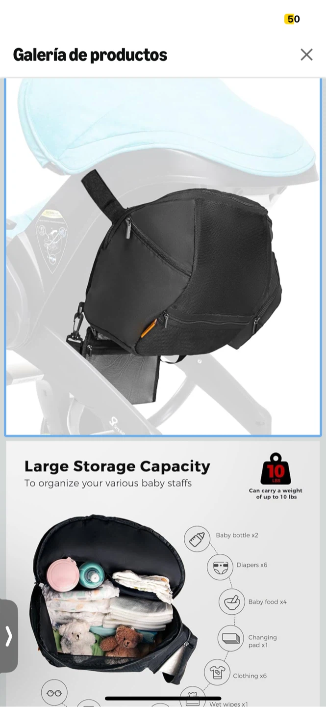 Baby Stroller Organizer Bag - Black - photo 2