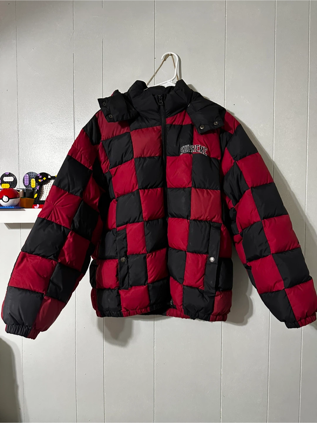 Supreme Checkered Puffer Jacket, Size S
