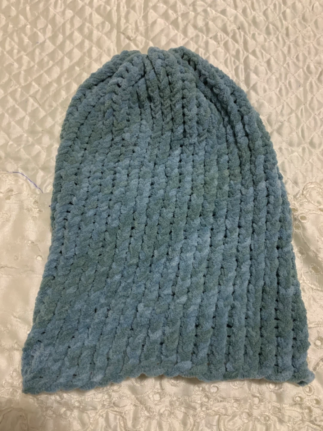 Handmade Blue Knit Beanie
