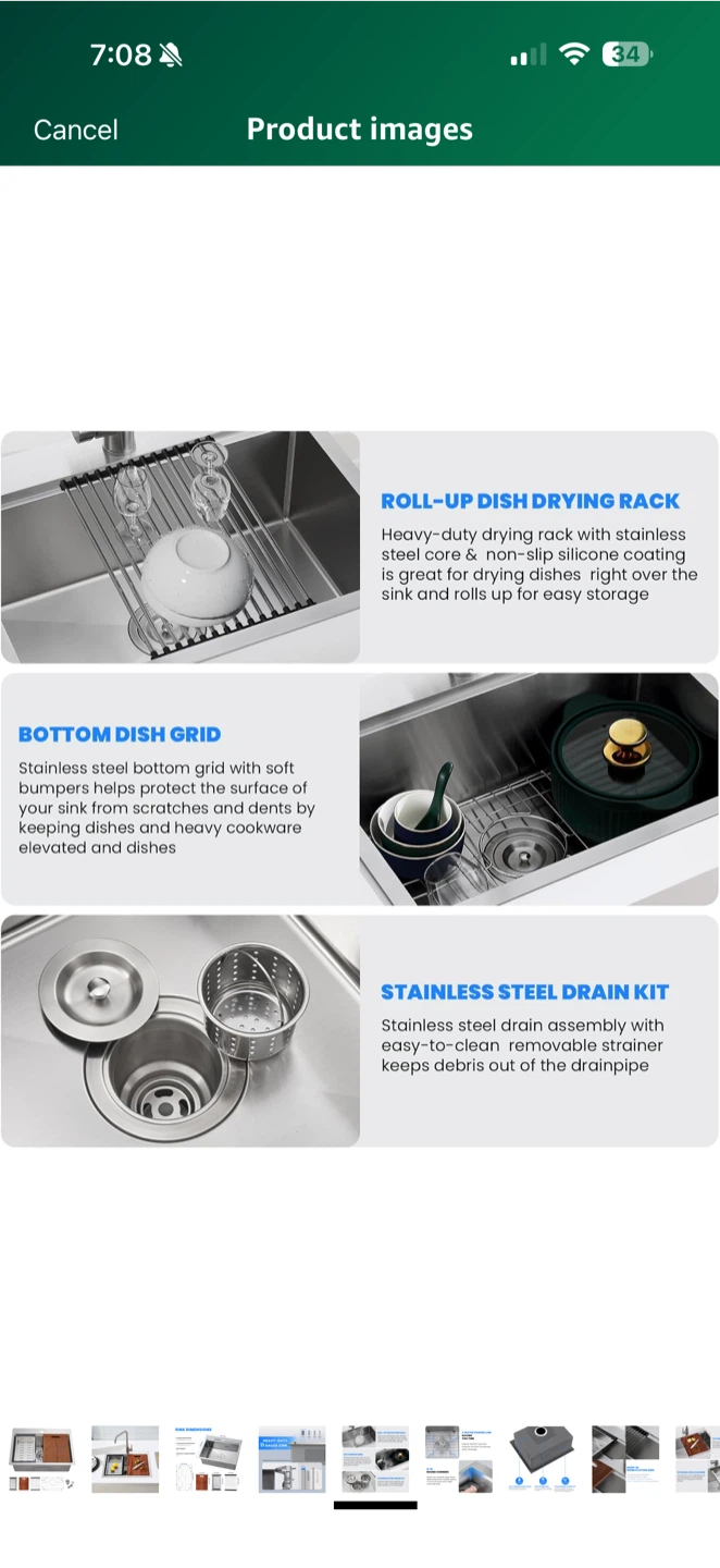 POPFLY 23” x 18” Stainless Steel Kitchen Sink (Workstation) ✨ - photo 4