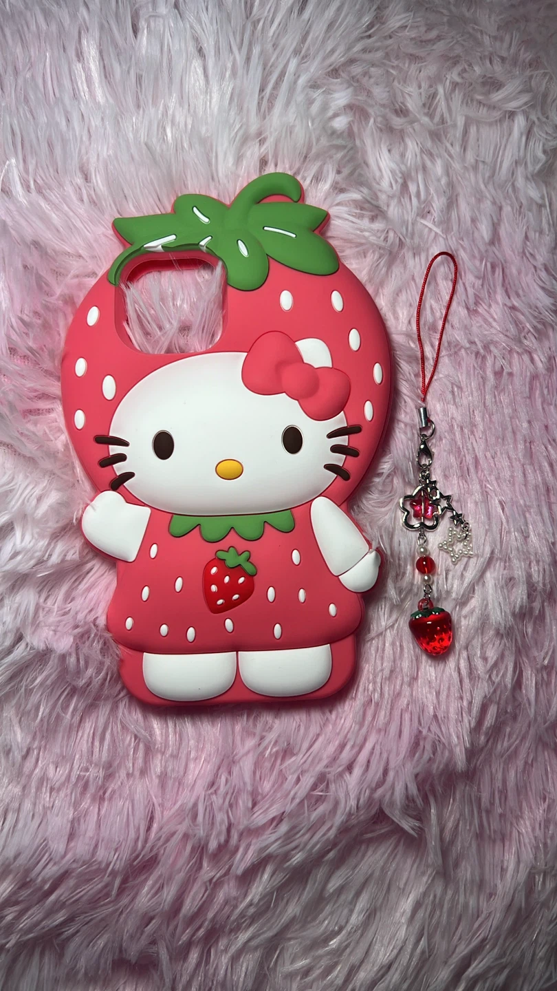 Hello Kitty Strawberry iPhone Case with Charm