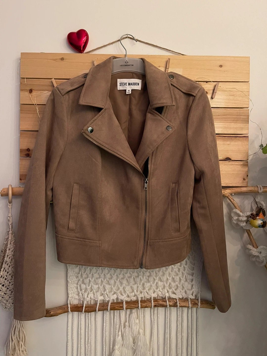 Steve Madden Brown Faux Suede Jacket - Size M