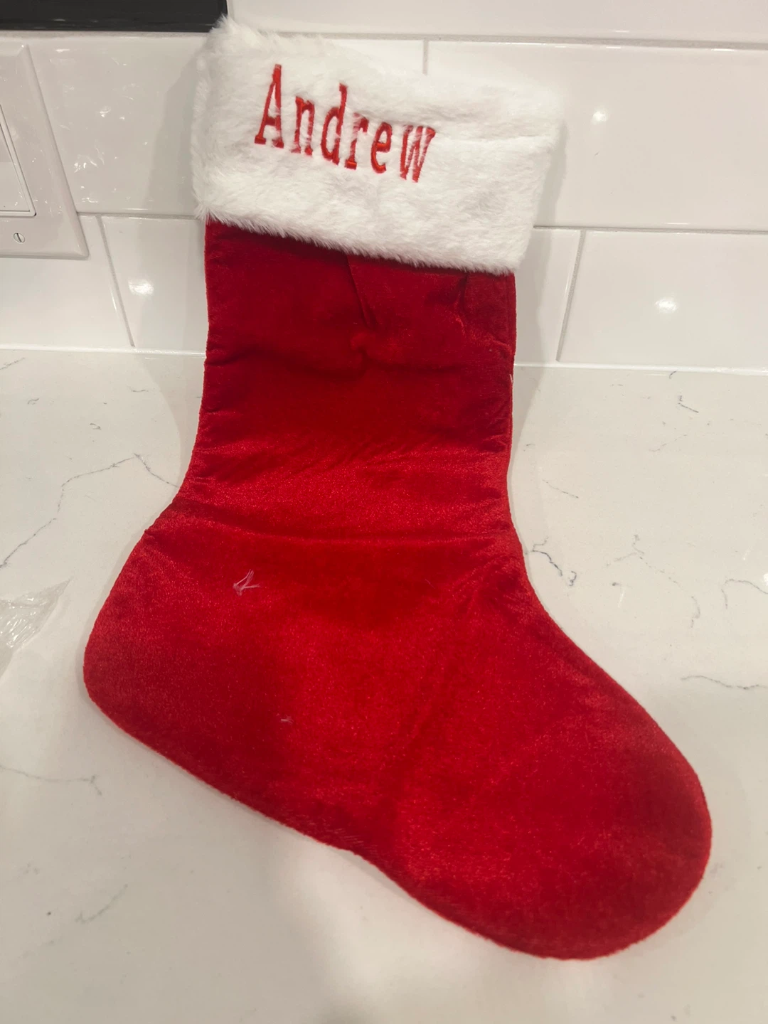 Red Christmas Stocking with Name