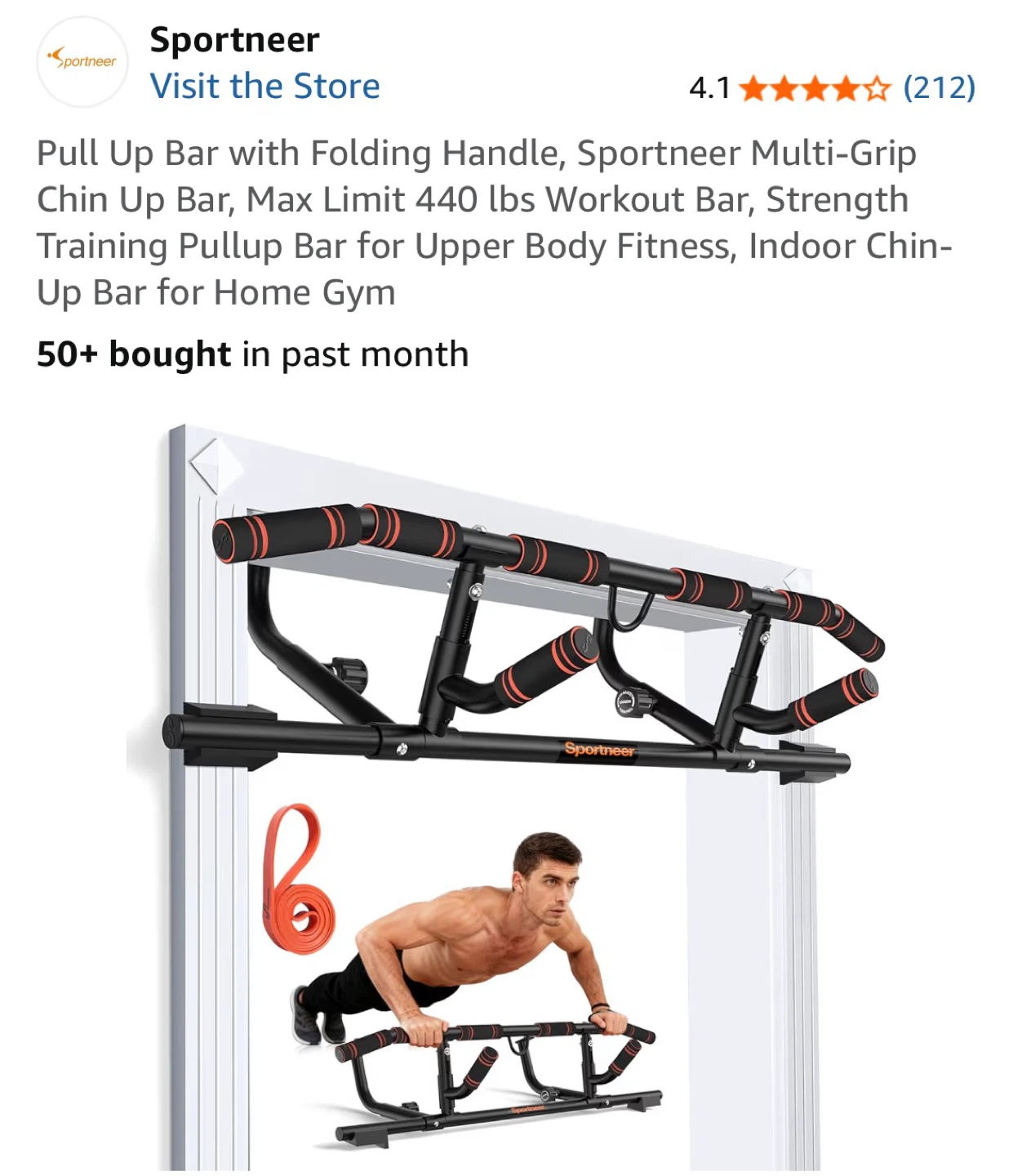 Sportneer Pull Up Bar - Home Gym Fitness - photo 3