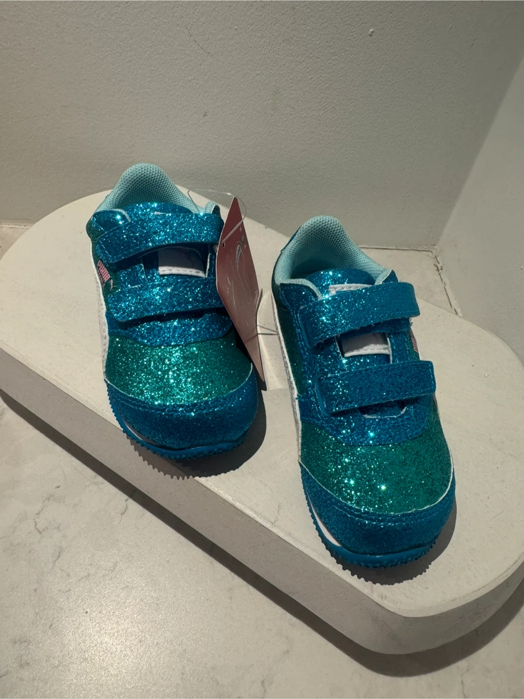 Puma Toddler Teal Glitter Sneakers - Size 5