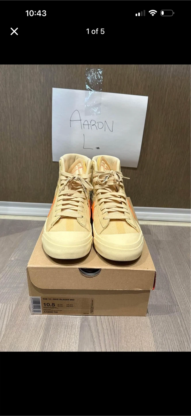 Nike Blazer Mid Off-White, Size 10.5 Hallows Eve
