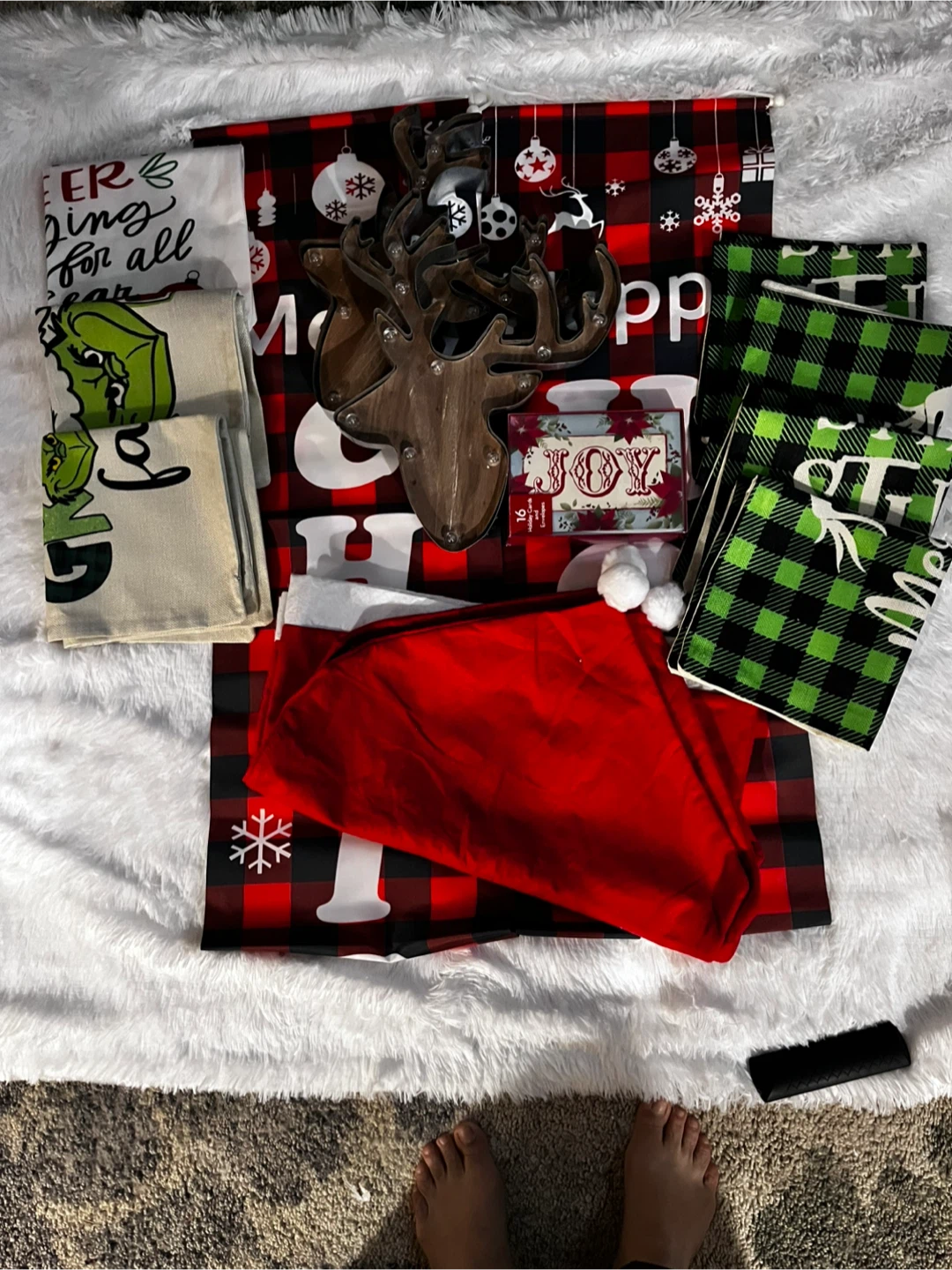 Christmas themed pillow covers and decor