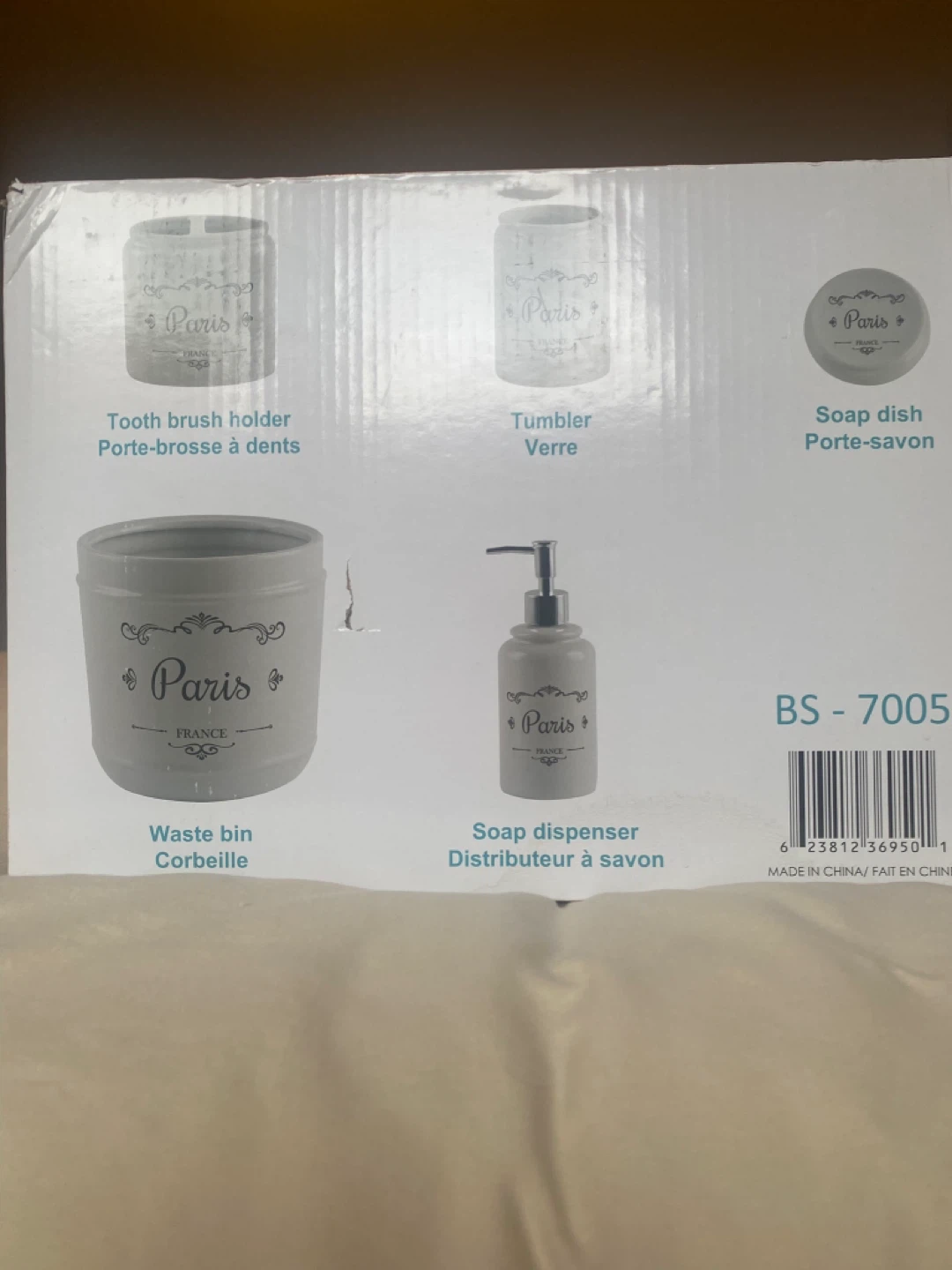 DEKO Paris 5-Piece Porcelain Bathroom Accessories Set - photo 2