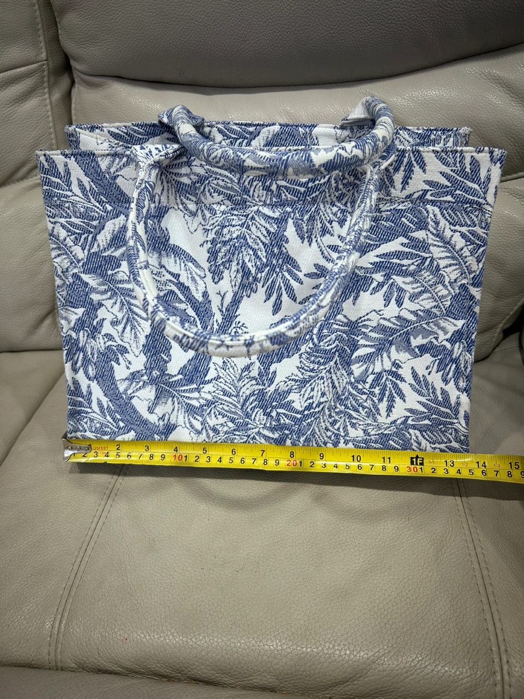 Aritzia Tote Bag - Blue & White Pattern