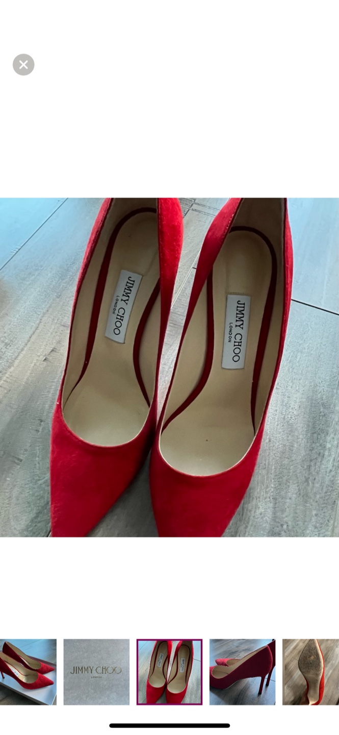Jimmy Choo Romy Red Suede Heels 8.5 - photo 2