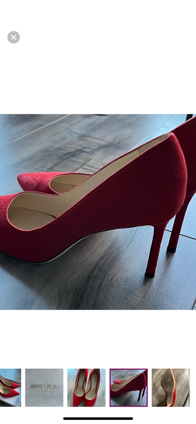 Jimmy Choo Romy Red Suede Heels 8.5 - photo 3
