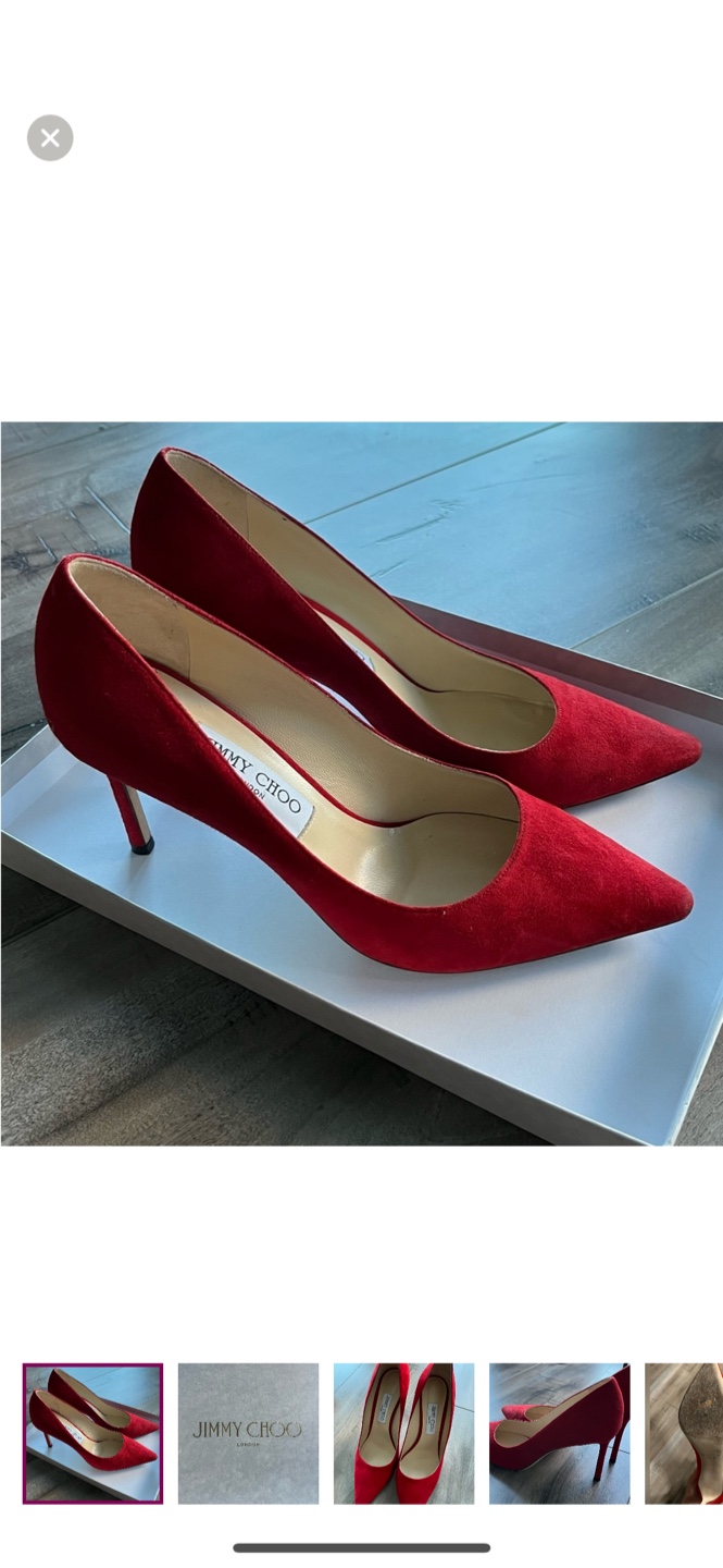 Jimmy Choo Romy Red Suede Heels 8.5