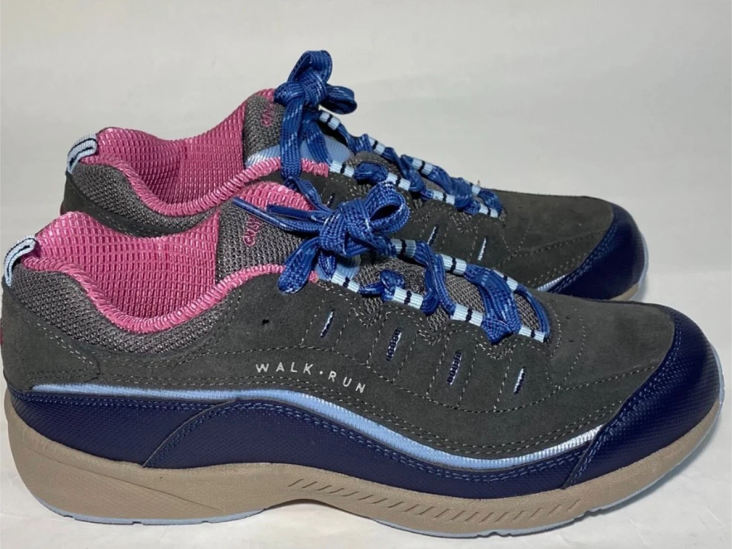 Easy Spirit Walk Run Gray/Pink Shoes Size 8 1/2