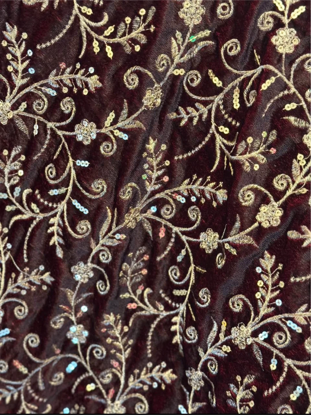 Embroidered Velvet Shawl