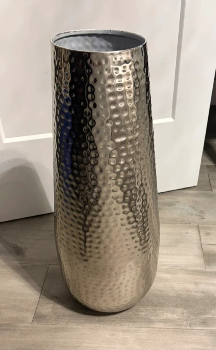 Hammered Silver Vase - Home Decor